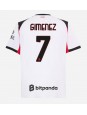 Billige AC Milan Santiago Gimenez #7 Bortedrakt 2025-26 Kortermet